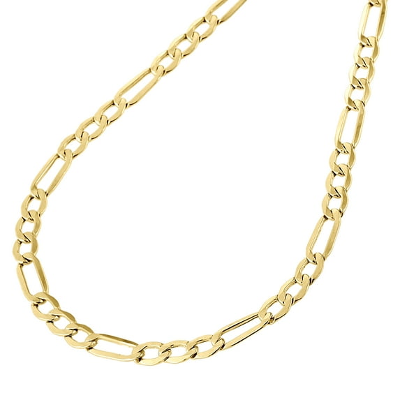 Genuine 14K Yellow Gold 5.90mm Solid Plain Figaro Link Chain Necklace 24 Inch