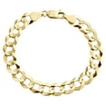 thumbnail image 1 of Genuine 14K Yellow Gold 9.50mm Solid Plain Curb Cuban Link Bracelet 8 Inch, 1 of 7