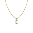thumbnail image 1 of Genuine 14k Yellow Gold 0.59" Cubic Zirconia CZ Initial Letter E Pendant Necklace 16", 18", 20", 22" Trendy Charm Initial Necklaces for Women, 1 of 8
