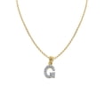 thumbnail image 1 of Genuine 14k Yellow Gold 0.59" Cubic Zirconia CZ Initial Letter G Pendant Necklace 16", 18", 20", 22" Trendy Charm Initial Necklaces for Women, 1 of 8