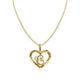 thumbnail image 1 of Genuine 14k Yellow Gold 0.59" Fancy Heart Initial Letter C Necklace 16", 18", 20", 22" Trendy Charm Initial Necklaces for Women, 1 of 8