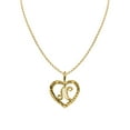 thumbnail image 1 of Genuine 14k Yellow Gold 0.59" Fancy Heart Initial Letter N Necklace 16", 18", 20", 22" Trendy Charm Initial Necklaces for Women, 1 of 8