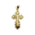 thumbnail image 1 of Genuine 14k yellow gold Three Bar Russian Pectoral Orthodox cross pendant 1.9g, 1 of 13