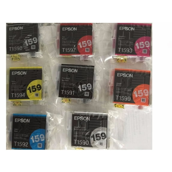 Genuine 159 T159 Ink Cartridge 8-Pack Combo T1591 T1592 T1593 T1594 T1597 T1598 T1599 T1590 Original Ink Cartridge for Stylus R2000 Printer