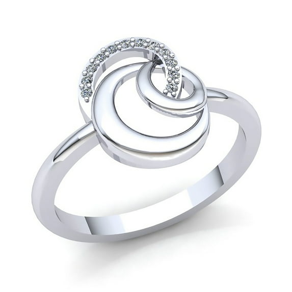 Genuine 1ct Round Cut Diamond Ladies Bridal Interlinked Engagement Fancy Ring Solid 10K Rose, White or Yellow Gold GH I1-I2