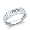 thumbnail image 1 of Genuine 1ct Round Cut Diamond Mens Three-stone Anniversary Wedding Band Solid 10K Rose, White or Yellow Gold GH I1-I2, 1 of 3