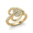 thumbnail image 1 of Genuine 1ct Round Cut Diamond Prong Fancy Heart Bridal Engagement Ring Solid 10K Gold GH SI1, 1 of 3