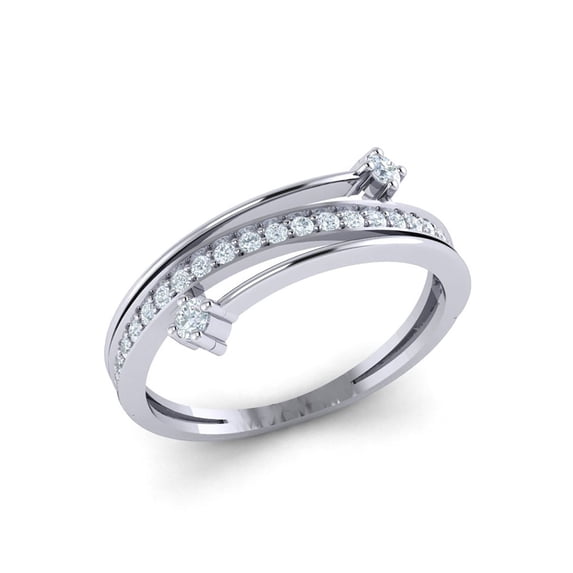Genuine 1ct Round Cut Diamond Prong Women's Fancy Bridal Stackable Band Ring Anniversary Wedding Solid 14K Gold FG VS