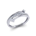 thumbnail image 1 of Genuine 1ct Round Cut Diamond Prong Women's Fancy Bridal Stackable Band Ring Anniversary Wedding Solid 14K Gold FG VS, 1 of 3