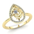 thumbnail image 1 of Genuine 1ctw Round Cut Diamond Ladies Accent Personalized Engagement Fancy Ring Solid 14K Rose, White or Yellow Gold IJ SI2, 1 of 3