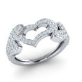 thumbnail image 1 of Genuine 1ctw Round Cut Diamond Prong Women's Fancy Bridal Anniversary Ring Band Solid 18K Gold FG VS2, 1 of 3