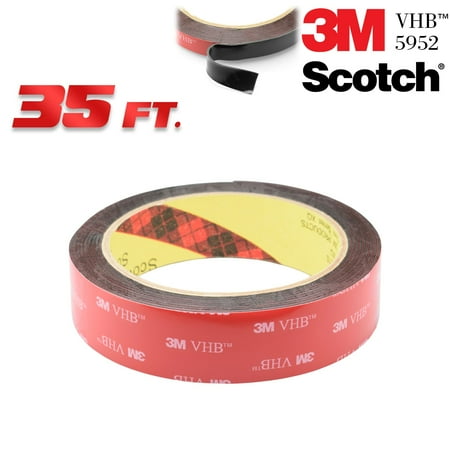 Genuine 25MM 3M VHB #5952 Double-Sided Mounting Tape 10.5M / 35FT / 420 Inches Length