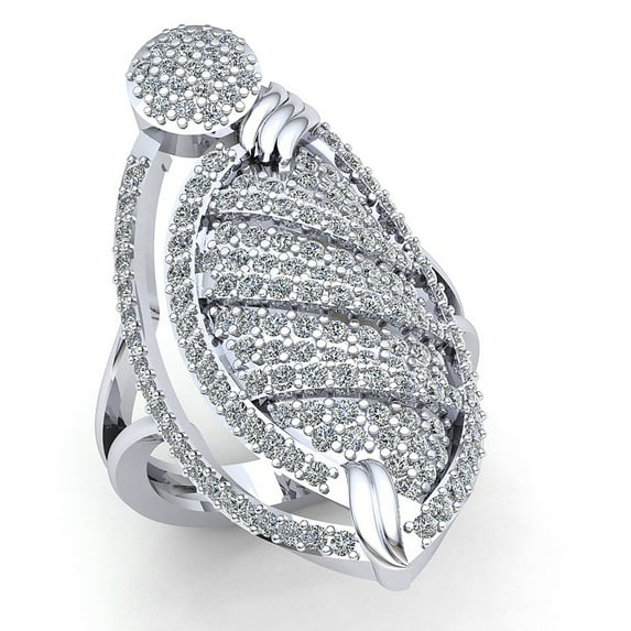 Genuine 2ct Round Cut Diamond Ladies Bridal Fancy Anniversary Engagement Ring Solid 18K Rose, White or Yellow Gold H SI2