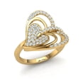 thumbnail image 1 of Genuine 2ct Round Cut Diamond Prong Fancy Modern Heart Engagement Ring Bridal Solid 10K Gold GH SI1, 1 of 3
