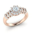 thumbnail image 1 of Genuine 2ct Round Cut Diamond Prong Ladies Flower Bridal Engagement Ring Wedding Solid 18K Gold FG VS2, 1 of 3