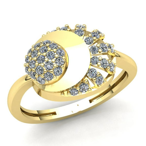 Genuine 2ctw Round Cut Diamond Ladies Vintage Fancy Engagement Anniversary Ring Solid 18K Rose, White or Yellow Gold G SI1