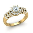 thumbnail image 1 of Genuine 2ctw Round Cut Diamond Prong Bridal Flower Cluster Engagement Ring Solid 18K Gold H SI2, 1 of 3