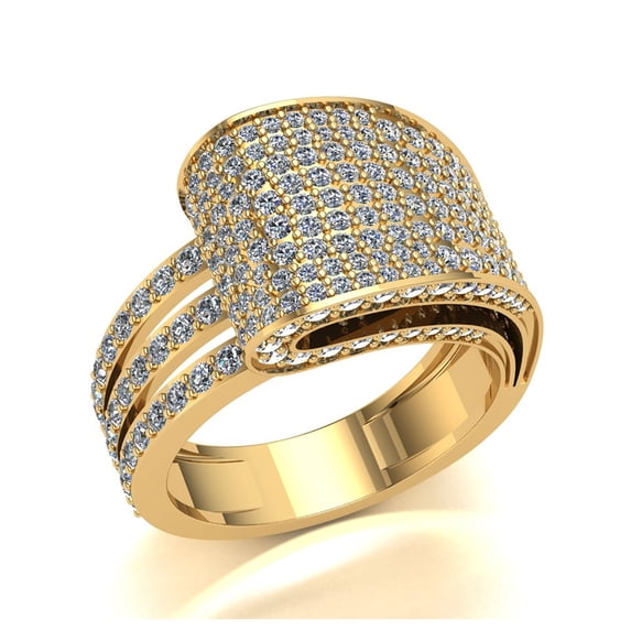 Genuine 2ctw Round Cut Diamond Prong Fancy Cluster Right Hand Ring Anniversary Wedding Band Solid 10K Gold JK I1