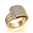 thumbnail image 1 of Genuine 2ctw Round Cut Diamond Prong Fancy Cluster Right Hand Ring Anniversary Wedding Band Solid 10K Gold JK I1, 1 of 3