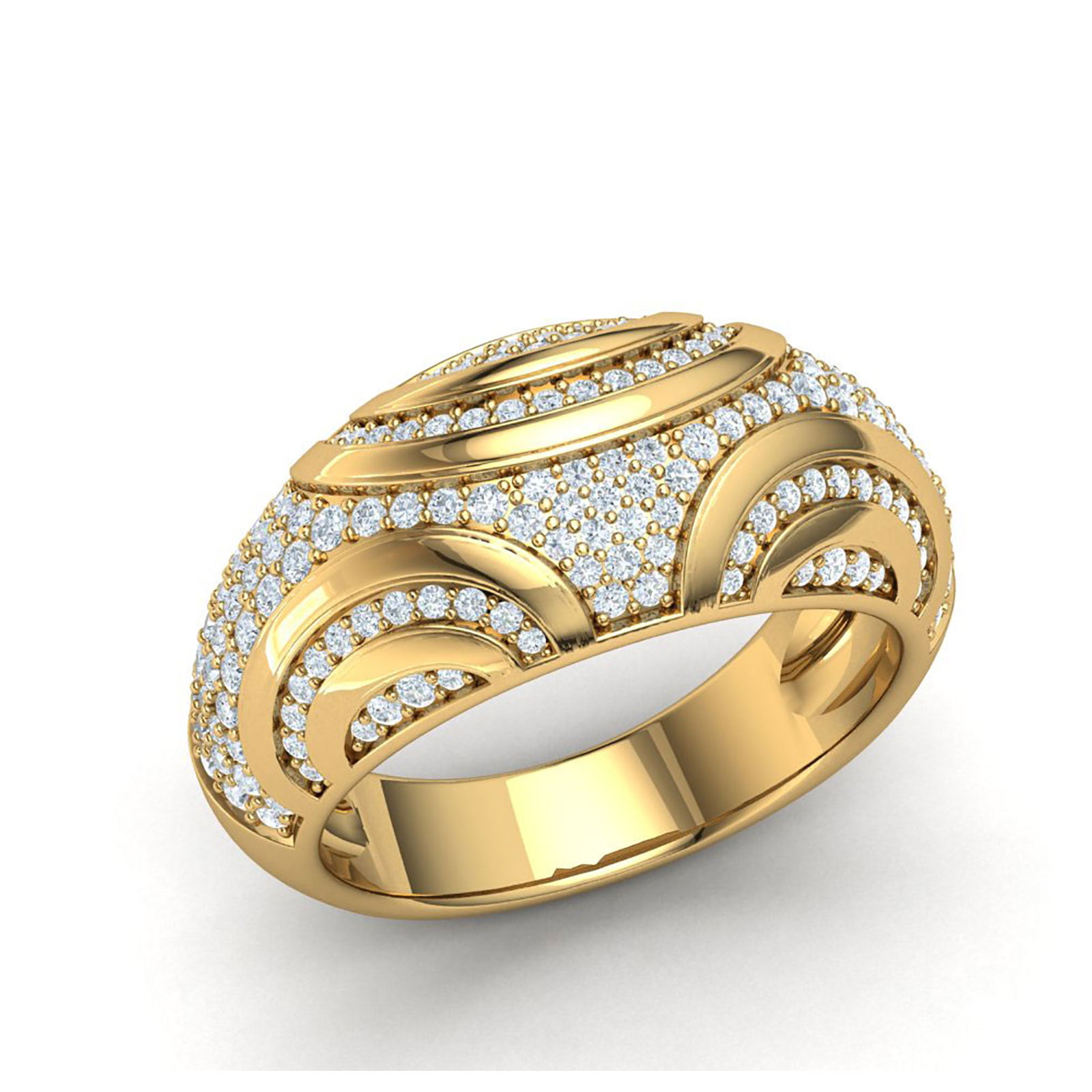 Glitz Design Round Cut Wedding Ring Set for Women 18K White Gold Halo Bridal  Rings Set Wide Shank 1.42 Ctw (G-H/SI1-SI2)