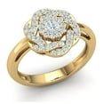 thumbnail image 1 of Genuine 2ctw Round Cut Diamond Prong Women's Right Hand Fancy Cluster Ring Bridal Anniversary Wedding Band Solid 14K Gold GH I1, 1 of 3