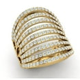 thumbnail image 1 of Genuine 3ct Round Cut Diamond Prong Women's Wide MultiRow Fancy Bridal Ring Anniversary Band Solid 14K Gold GH SI2, 1 of 3