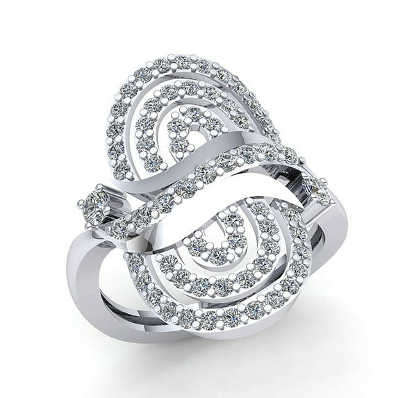 Genuine 3ctw Round Cut Diamond Ladies Bridal Wavy Fancy Anniversary Wedding Band Solid 14K Rose, White or Yellow Gold FG VS