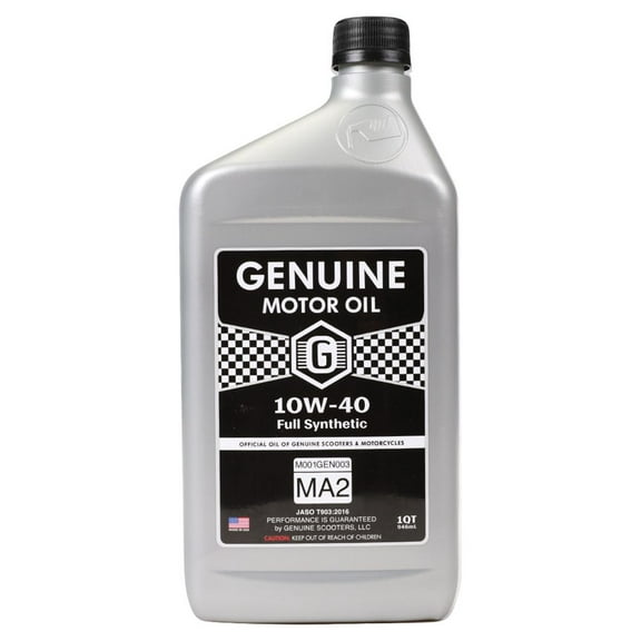 "Genuine 4T Motor Oil (10W40, Full Synthetic MA-2); 1 Quart"