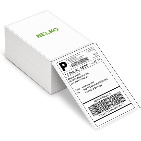 Genuine 4x6 Direct Thermal Shipping Label (Pack of 500 Fan-Fold Labels), 4x6 Thermal Labels for PL70E Shipping Label Printer, Perforated and Strong Adhesive, Commercial Grade