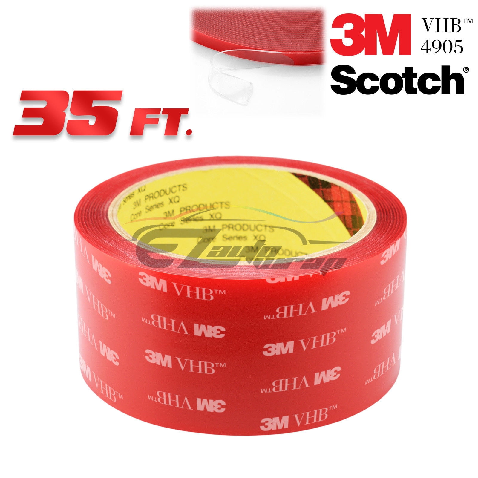 Genuine 50MM 3M VHB #4905 Double-Sided Mounting Tape 10.5M / 35FT / 420 Inches Length
