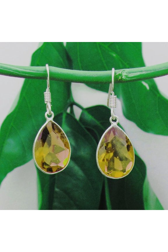 Genuine 8 Cttw Natural Pear Shaped Smoky Quartz Earrings In Sterling Silver