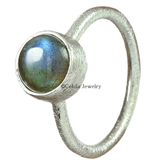 Genuine 925 Sterling Silver, Labradorite Natural Gemstone Awesome Ring, Blue Fire Ring, Promise Ring, Thin Ring, Wedding Ring For Women, Teacher Gifts, June Birthstone (labradorite, 7)