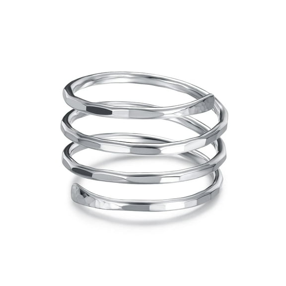 Genuine 999 Sterling Silver Ring Hammered and Smooth Texture Sterling Silver Adjustable wire wrap Ring thumb ring pregnancy ring*shipping daily! *