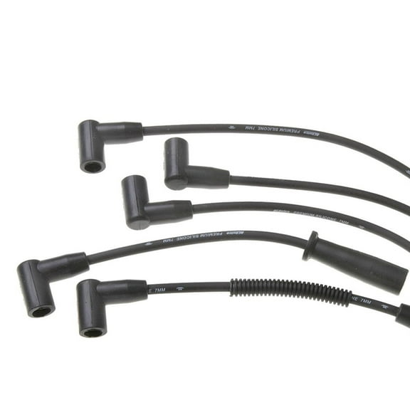 KarParts360 For Jeep Cherokee 1991-1998 Spark Plug Wire | Silicone Insulation Black | Solid Boot | 1 End Boot Angled | Snap Lock End Terminal | 0.28 In. Outside Diameter | Replacement For 88862008