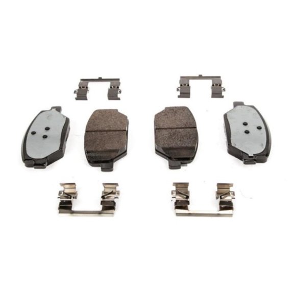 KarParts360 For Buick LaCrosse 2017 2018 2019 Disc Brake Pad Set | Front | Steel | Slotted | With Pad Shims | 0.413 Inches Thickness Outer Pad | With Pad Wear Sensor | With Clips | For 84259368