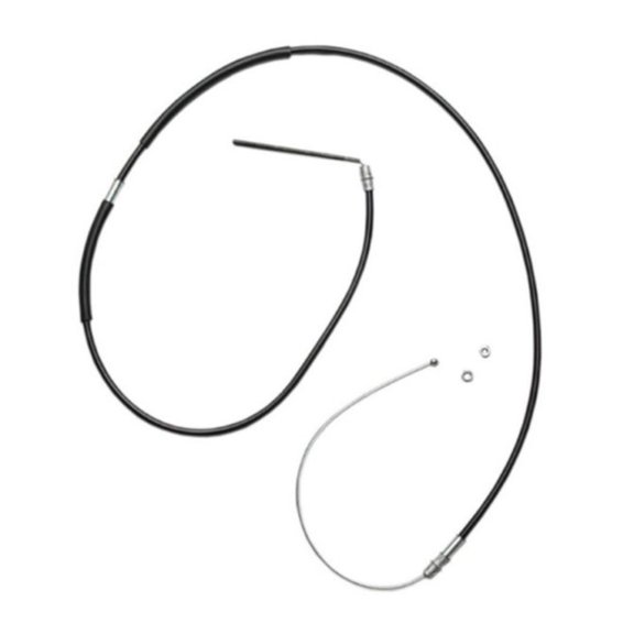 KarParts360 For Chevy Astro 1996-2002 Parking Brake Cable Rear, Passenger Side | Steel | EPDM Rubber Jacket | Fixed Wire Stop End 2 | With Mounting Bracket