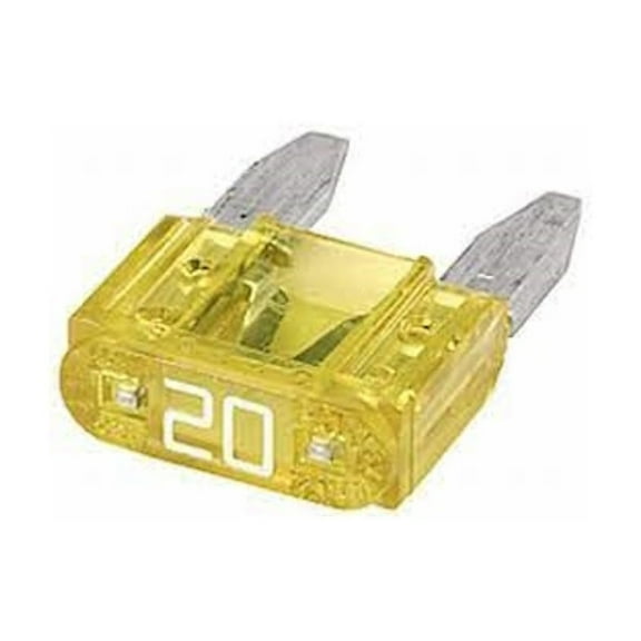 KarParts360 For Chevy Optra 2004 2005 2006 2007 Automotive Fuse | Yellow | 20 Amperage | Male Terminal | 0.81 Inches Height | 1.2 Inches Length