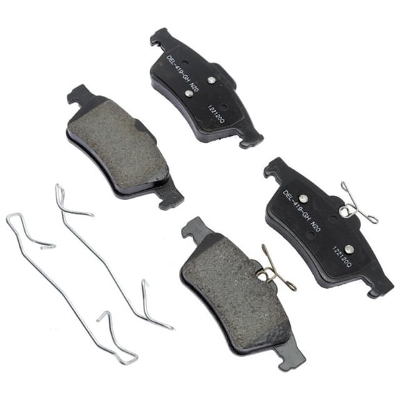 KarParts360 For Jaguar XKR-S 2012 2013 2014 2015 Disc Brake Pad Set Rear With Springs | Ceramic | 0.2 Inches Thickness Outer Pad | 5.08 Millimeters Thickness Inner Pad | With Pad Shims | 19428042