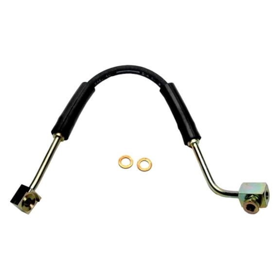 KarParts360 For Mazda B4000/B3000/B2300 1994 Brake Hydraulic Hose Driver Side | Front | Corrosion Resistant Steel | Black, Silver | 19.25 Inches Axis 1 Length