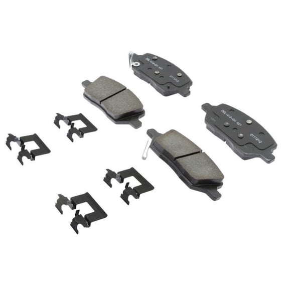 KarParts360 For VPG MV-1 2011 2012 Disc Brake Pad Set | Rear | With Clips | Hybrid | Slotted | 0.22 Inches Thickness Outer Pad | With Pad Wear Sensor | With Pad Shims