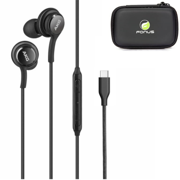Genuine AKG TYPE C Earphones w Hard Cover Carry Case for OnePlus 9 Pro Phone Headphones USB C Earbuds w Mic L3A for OnePlus 9 Pro