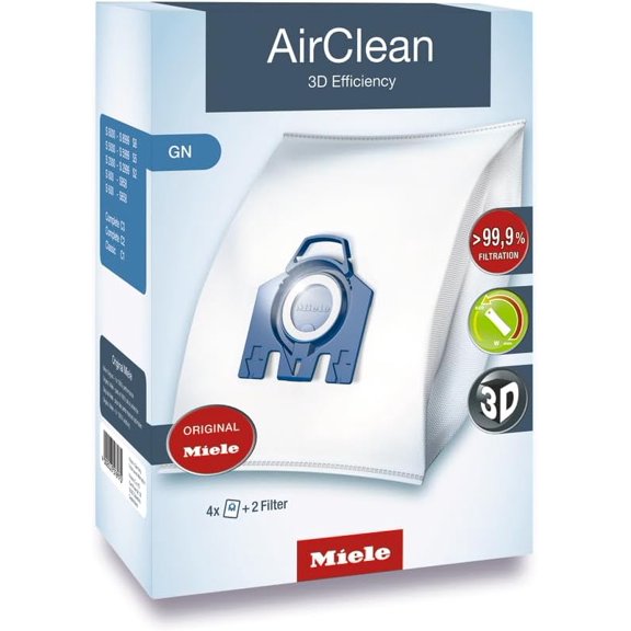 Genuine AirClean GN Vacuum Cleaner Bags, 4 Bags Included, for Complete C2 and C3 Vacuum Cleaners
