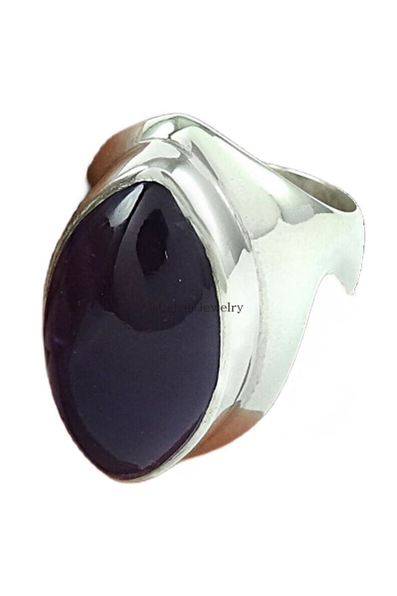 Genuine Amethyst Cabochon Marquoise Ring, Classic Ring, Healing Stones Trending Ring, Boho Ring, Organic Ring, Promise Ring, Friendship February Birthstone Ring (amethyst, Size 7)