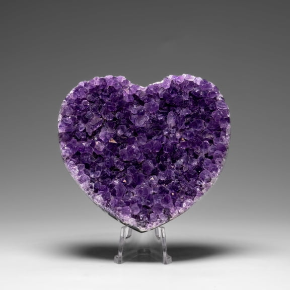Genuine Amethyst Crystal Cluster Heart from Uruguay (184.1 grams)