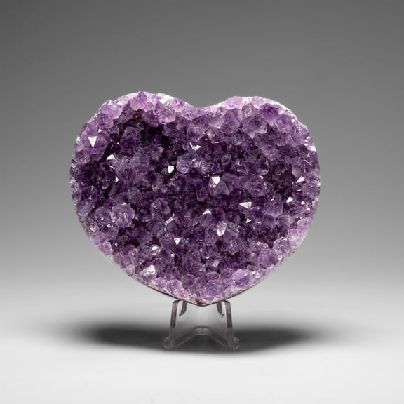 Genuine Amethyst Crystal Cluster Heart from Uruguay (242.5 grams)