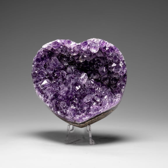 Genuine Amethyst Crystal Cluster Heart from Uruguay (242 grams)