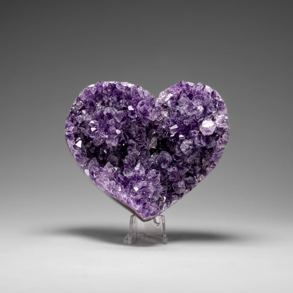 Genuine Amethyst Crystal Cluster Heart from Uruguay (342.1 grams)