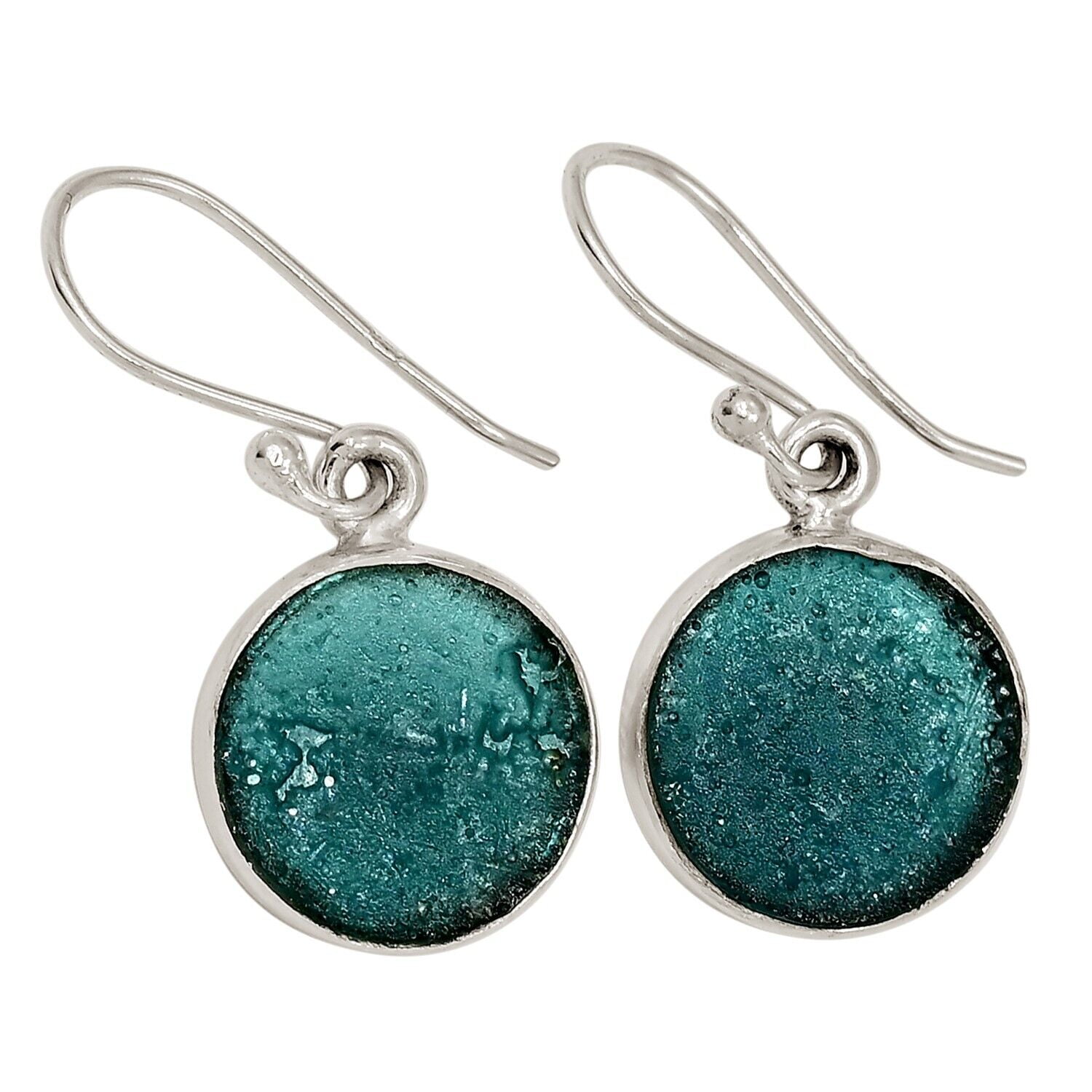 XTREMEGEMS Genuine Antique Roman Glass 925 Sterling Silver Earrings Jewelry ALLE-18484