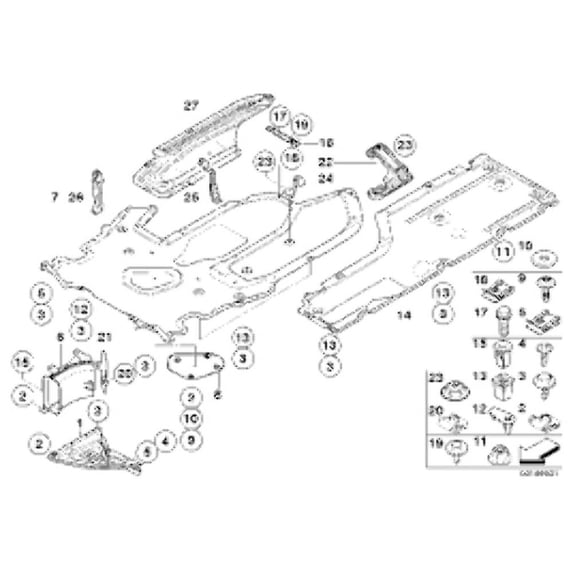 Genuine BMW Engine Splash Shield Underfloor Center (2006-2010) OE 51757154145