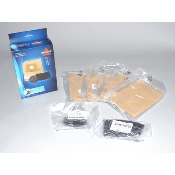 Genuine Bissell Zing 4122 Canister Vacuum Bags w/ Pre & Post Filter 2138425 1480 [3 Packs]